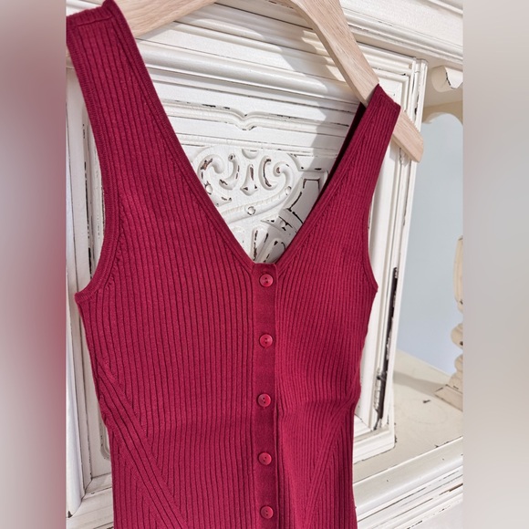 Madewell Ribbed V-Neck Tank Top Button Down • Size S• NWT - Picture 2 of 5